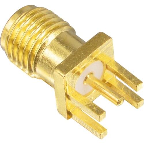 10pcs SMA Male for 1.6mm thick solder edge PCB mount straight RF connector Gold plated PCB SMA Male Coaxial Connector