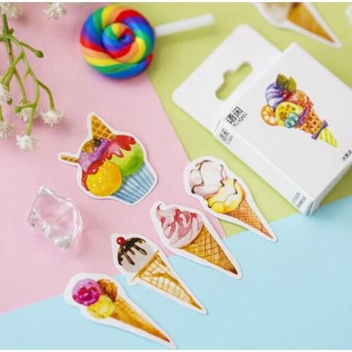 Cute Scrapbook Pocket Sticker Sweet Heart Ice Cream Shaped Seal Sticker Decor Bullet Journal Office School Supplies Stationery