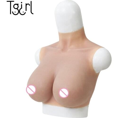 Tgirl E Cup F Cup G Cup No Nipples Silicone Breast Forms Half Body Tight Suit Transgender Drag Queen Crossdresser