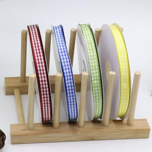 Hot-sale 1cm plaid ribbon British wind college wind ribbon DIY handmade hair accessory accessories bow ribbon material 10 yards