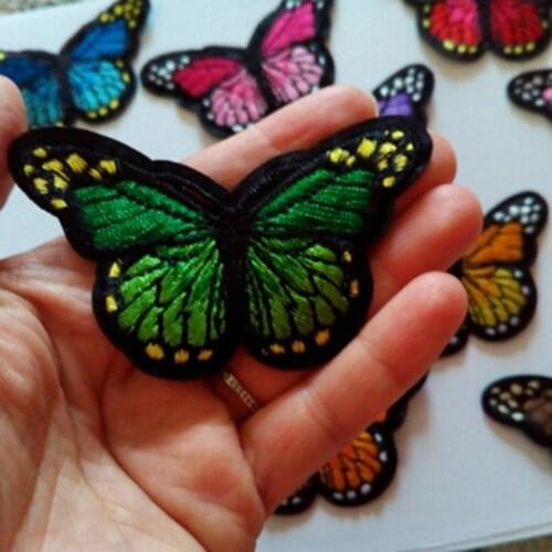 12 Colored Embroidered Butterflies Applique Iron On Patches Sewing Craft