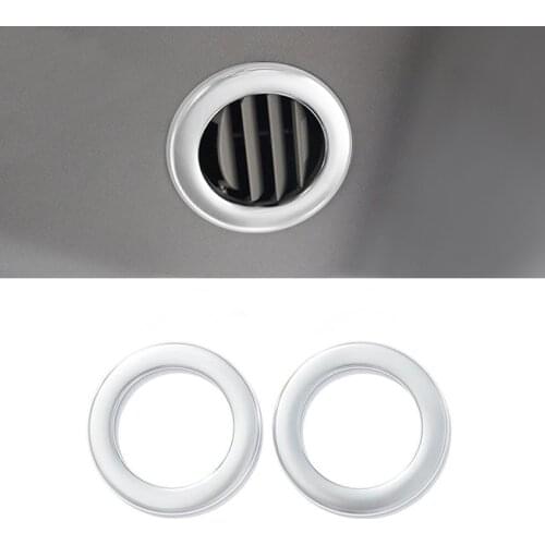 2pcs Chrome Car Roof Air Outlet Ring Trim Sticker For Land Rover Discovery 4 2010-2016 Car Interior Accessories