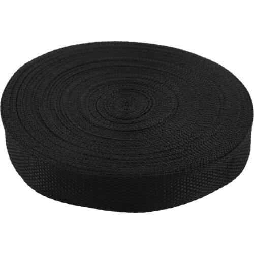 25mmx20m Roll Nylon Tape Strap For Webbing Bag Strapping Belt Making DIY Craft - Black