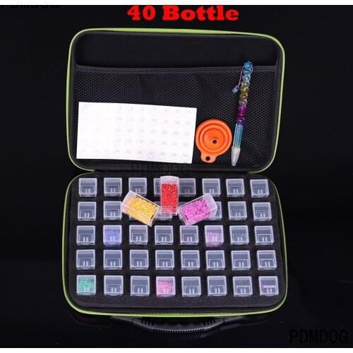 5D Diamond Painting Accessories Storage Box 40 Slot Beads Butterfly Bag Container Bottle Zippered Case for DIY Diamand Painting