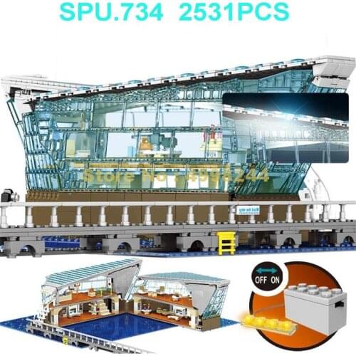 601099 2531pcs Street View Singapore Boutique Clothing Jewelry Store Led 12 Dolls Building Block Toy