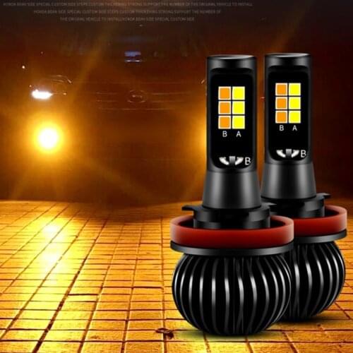 Car lens Car fog lights diode Driving Dual Color H3 H7 H11 H8 H9 HB3 HB4 9005 9006 H27 880 881 H4 Car Bulb Ice BlueWhite Yellow