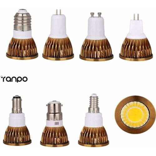 B15 B22 E14 E27 GU5.3 GU10 MR16 LED Spotlight 6W 9W 12W COB LED Lamp Light High Power Lampada Spotlights for Home Chandelier War