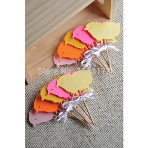 Cheap Easter Decorations - Easter Chick Cupcake Toppers Picks- Birthday, Cupcake Topper, wedding party cake topper
