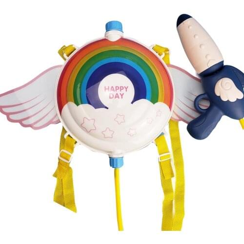 Children Angel Wings Backpack Bomb Toy Pull-out Beach Play Water Spray Bomb Outdoor Beach Toys Kids Summer Drifting Water Pistol