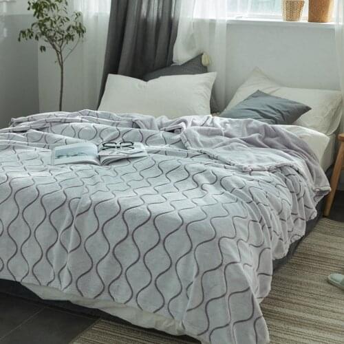 Flannel Blankets Soft Warm Coral Fleece Blanket Winter Sheet Bedspread Faux Fur Plaid Sofa Blankets