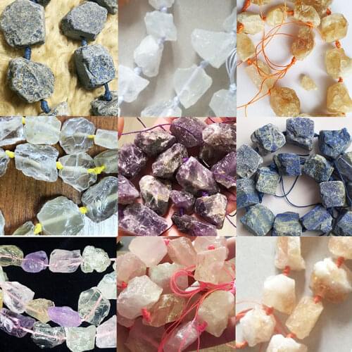 FLTMRH 3pcs 10--20mm Freeform Crude Quartzs Beads,Selectable Kind : (White Smoky Rose Citrines Mixed) Courtz Strand