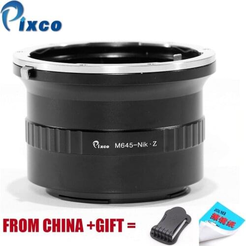 Pixco 645-For Nikon Z Lens Mount Adapter Ring for Mamiya 645 M645 Lens to Suit for Nikon Z Mount Camera For Nikon Z6, Z7 +Gifts