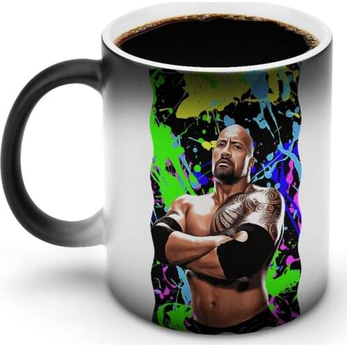 Dwayne Johnson Mug That Changes Color Creative Mug Retro Pottery Cafe Cups