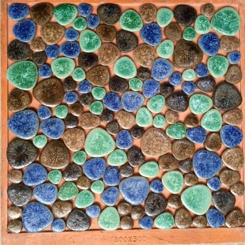 Lake Green White Pebble Ceramic Mosaic tile Bathroom Shower kitchen backsplash pool Wall Floor Decoration, FREE Shipping