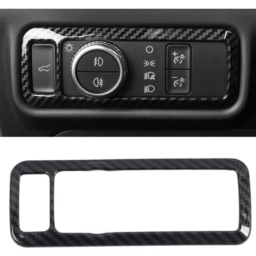 LHD! Car Styling ABS Carbon Fiber Interior Head Light Switch Frame Stickers Cover Trim for Ford Explorer 2020 2021 accessories
