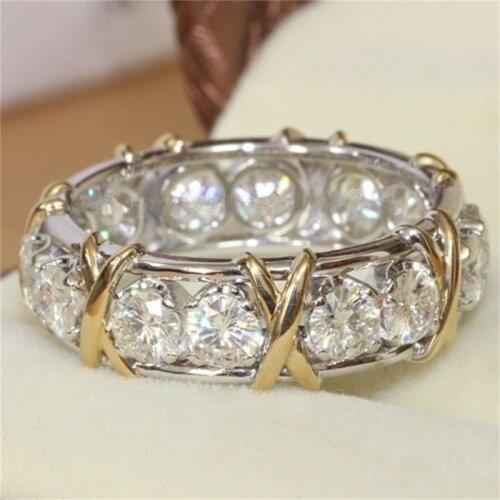 Wholesale Fashion Romantic Engagement Jewelry Cross Inlaid Zircon Ring For Women Luxury Namour Charm Gift All Seasons