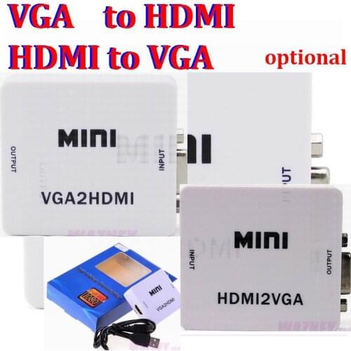 Mini HDMI to VGA to HDMI Converter BOX With Audio HDMI2VGA VGA2HDMI 1080P Adapter Connector For PC Laptop to HDTV Projector
