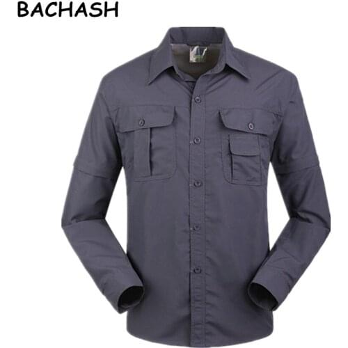 Men Summer Quick Dry Hiking Shirt Removable Fishing&Hunting Shirt Breathable Rock Climbing Shirt Male Outdoor Cycling Jerseys