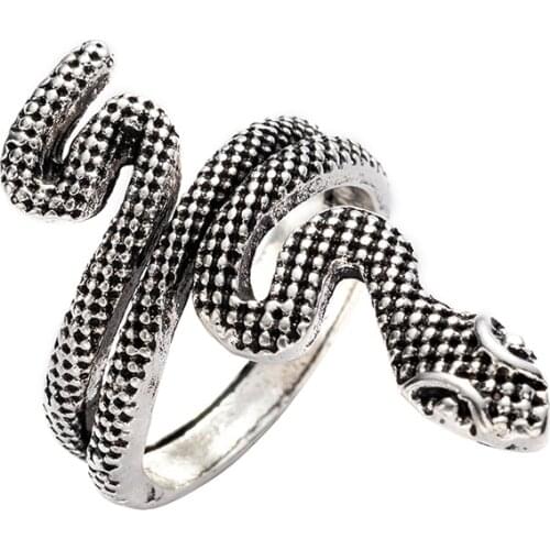 Mens And Womens Retro Punk Style Snake Ring Stereoscopic Opening Adjustable Bague Femme Fashion Anillos Mujer 2021 Jewelry