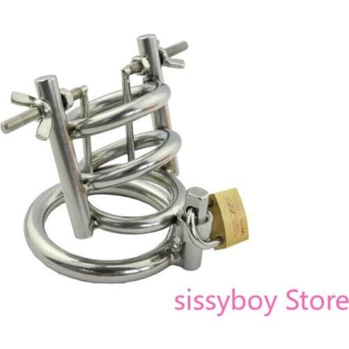 Male Stainless Steel Chastity Device Metal Urethral Expansion Chastity Cage Lock Cock Ring Bdsm Men Male Chastity Belt