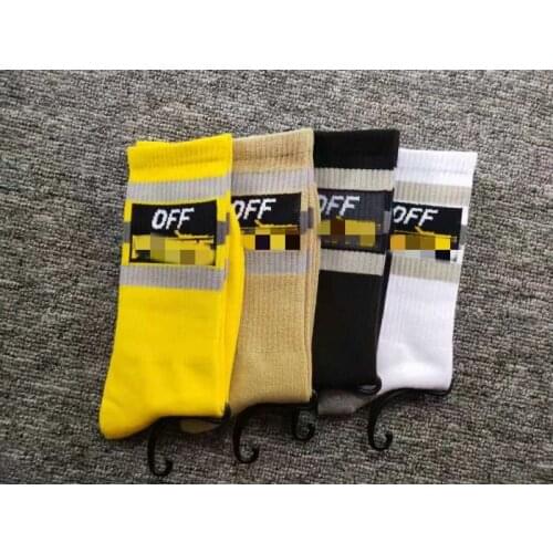 Mens socks Off Skateboard Hip Hop Funny Happy Hombre Knee-High Stocking For men Skater Middle High Streetwear