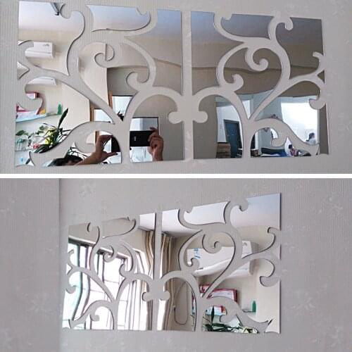 New 3d mirror wall stickers acrylic sticker adesivo de parede home decor modern large decoration butterfly