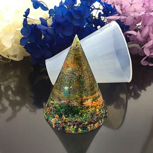 New Transparent Silicone Cone Shape Energy Tower Molds For Resin Jewelry DIY Mold Resin Molds For Jewelry 20/30/40/50/60mm