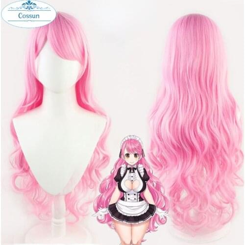 Aizono Manami Vtuber Youtuber Hololive Cosplay Heat Resistant Synthetic Long Curly Pink Hair Wig Hallowen Party+ Free Wig Cap