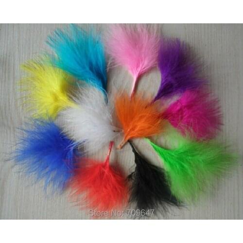 Feathers for earrings! 5000Pcs/lot 7-10CM Multicolor BLOOD QUILL TURKEY MARABOU FEATHERS 11colours available,tiny feathers