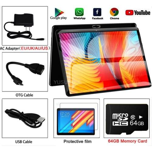 64G SD CARD AS FREE GIFTS New Google Android 9.0 OS 10 inch Tablet 2GB 32GB Wifi Bluetooth Android Tablets PC GPS IPS Phone Call