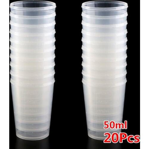 20x 15/30/50ml Plastics Measure Measuring Cups Dual Scales Cup Container Holder