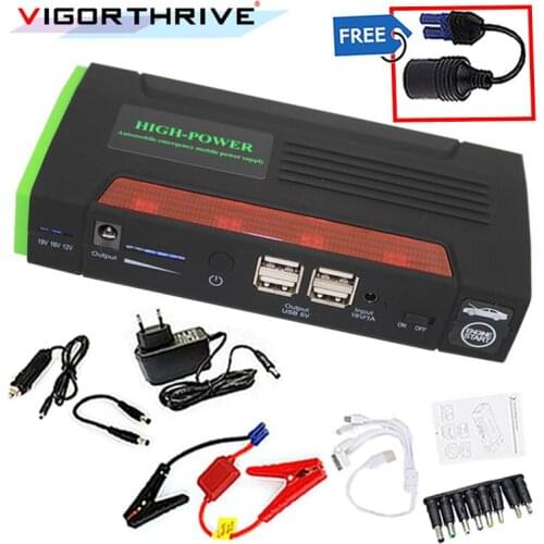 Car jump starter High quality Large capatity 12V Car starter Mini Car Jump Starter Mobile Power Charger Emergency Start