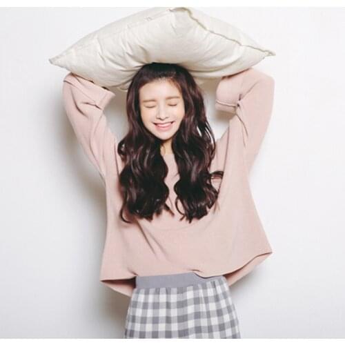 Loose Round Neck Sweater Women Short Casual Fashion Girls Pullovers Simple Solid Color Knitted Sweater Female