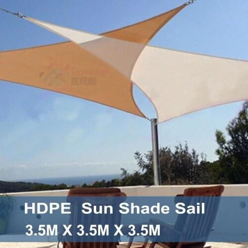 Tewango Brand Triangular Patio Sun Shade Sail Combination Net Awning Canopy 3.5x3.5x3.5M