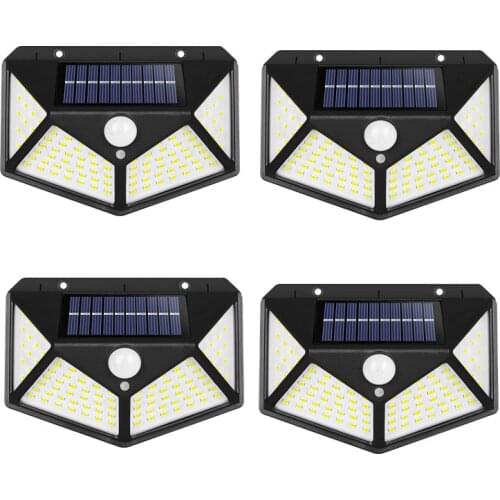 Solar Outdoor Street Lights PIR Motion Sensor LED Wall Lamp 1/2/4pcs IP65 Waterproof Sunlight Garden Security Decor Light 3 Mode