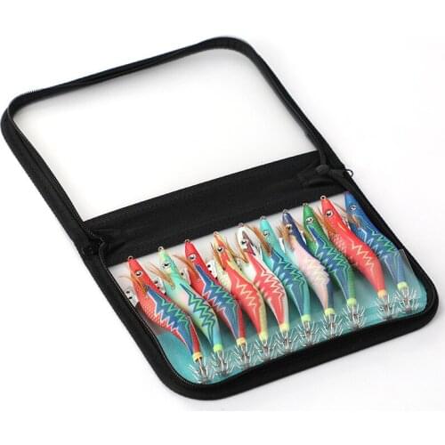Wokotip 10pcs Luminous Squid Fishing Bait Hooks Wooden Shrimp Artificial Fishing Lures Octopus Shrimp Hard Fishing Bait