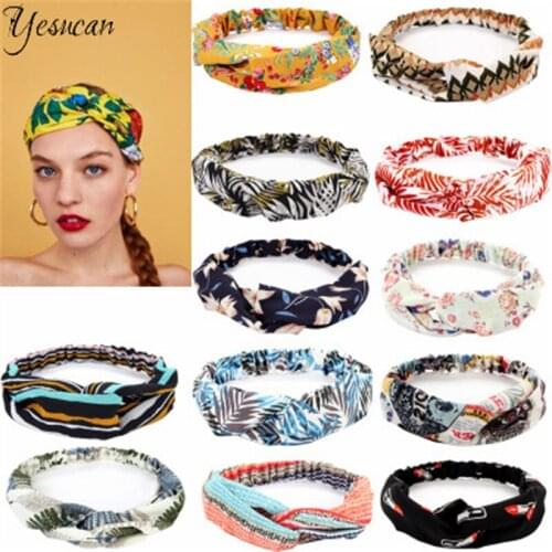Bohemia Twist Women Hair Hoop Band Bow Elastic Headkerchief Sport Hairbands Head Band Knot Headbands for Girls Headwear Headwrap