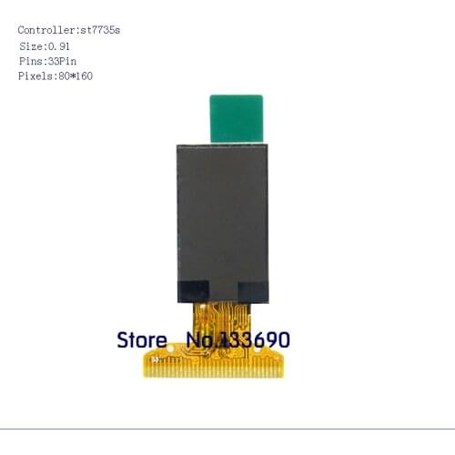 1pcs New 0.91 inch 2.8V SPI interface 160x80 160*80 262K Colors TFT Display Screen ST7735 ST7735S Driver IC 80*160 33PIN