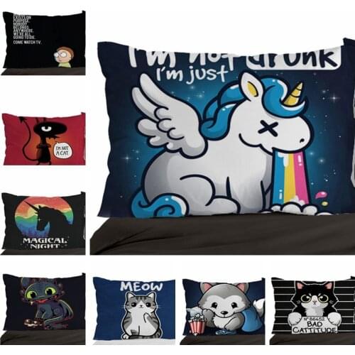 1PC Pillow Case unicorn Pillowcase Decorative Pillow Cover Cartoon Bedding for Kids Baby Boys Girls 70*70 50*70 50*75 45*45