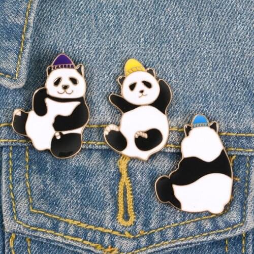 11PCS Exquisite Unique Giant panda Brooch brooches for women party animal brooch Pins Clothes Vintage jewelry Metal brooch