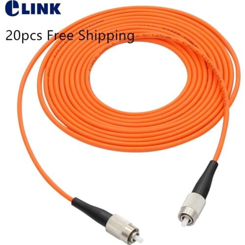 20PCS FC TO FC fiber patchcord Multimode Simplex 3.0mm 50/125um cable 1 2 3 5 7 10 Mtr optical fibre jumper Free shipping ELINK
