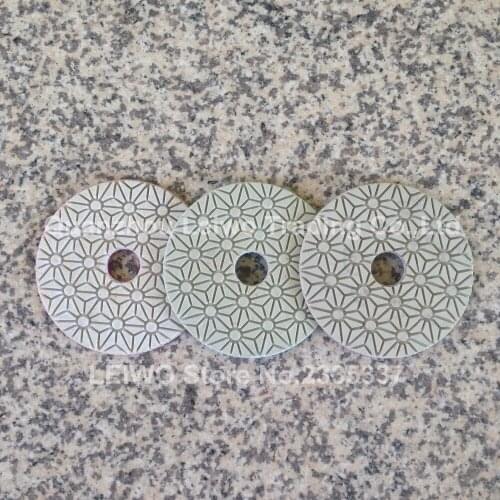 3 Step Polishing Pad 4 inch (100 mm) Circle Polishing Wheel for Quartz Marble Granite Stone Abrasive Disc 3 Pcs/lot