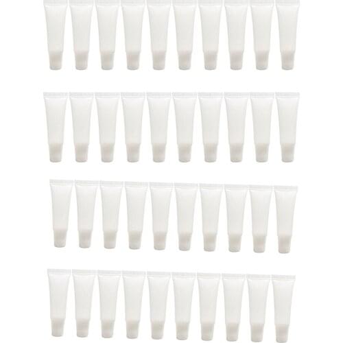 40x 10ml Mini Empty Lip Gloss Balm Container Soft Tube Bottles Squeeze Vials