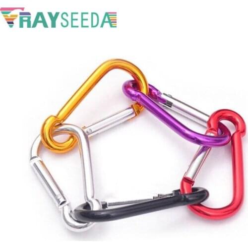 Rayseeda 5pcs A Lot Climbing Carabiner For Keys Aluminium Alloy Keychain Carabiner Outdoor Camping Hiking Spring Snap Clip Hooks