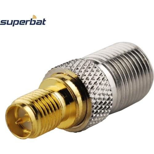 Superbat 5pcs WiFi RP-SMA Female(male pin) to F-Type Female Jack Straight RF Coaxial Adapter Connector