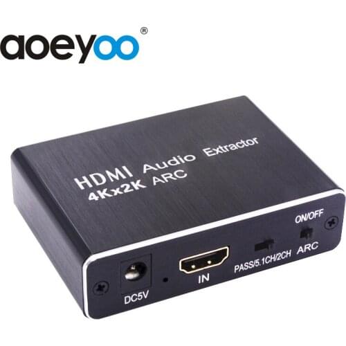 AOEYOO 4K HDMI Audio Extractor 5.1 ARC Adapter HDMI TO HDMI Audio Splitter and Optical Toslink