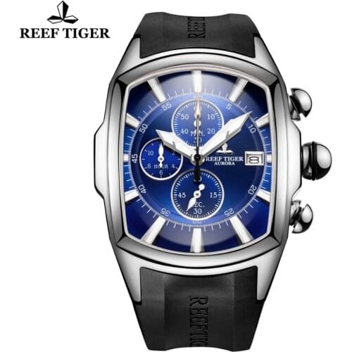 Reef Tiger/RT Casual New Designer Sport WristWatches for Men Rose Gold Crystal Quartz Clock With Chronograph Date Reloj Hombre