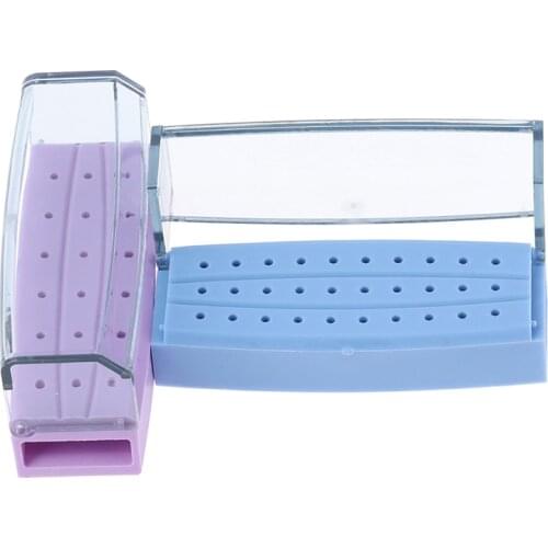 Nail Case Cutter for Milling Machine Manicure Accessories Nail Drill Bit Storage Box Empty Stand Display Container 18 Holes