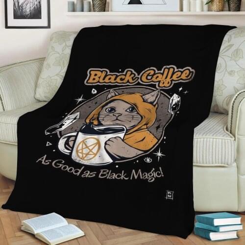 BLACK COFFEE Flannel Throw Blanket 3D Printed Keep Warm Sofa Child Blanket Home Decor Textiles Dream Family Gift