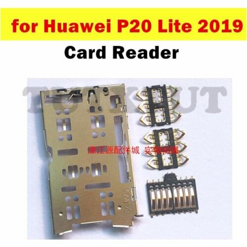 For Huawei P20 Lite 2019 Card Reader SIM SD Card Slot Connector Socket Holder Tray Reader Replacement Repair Spare Parts